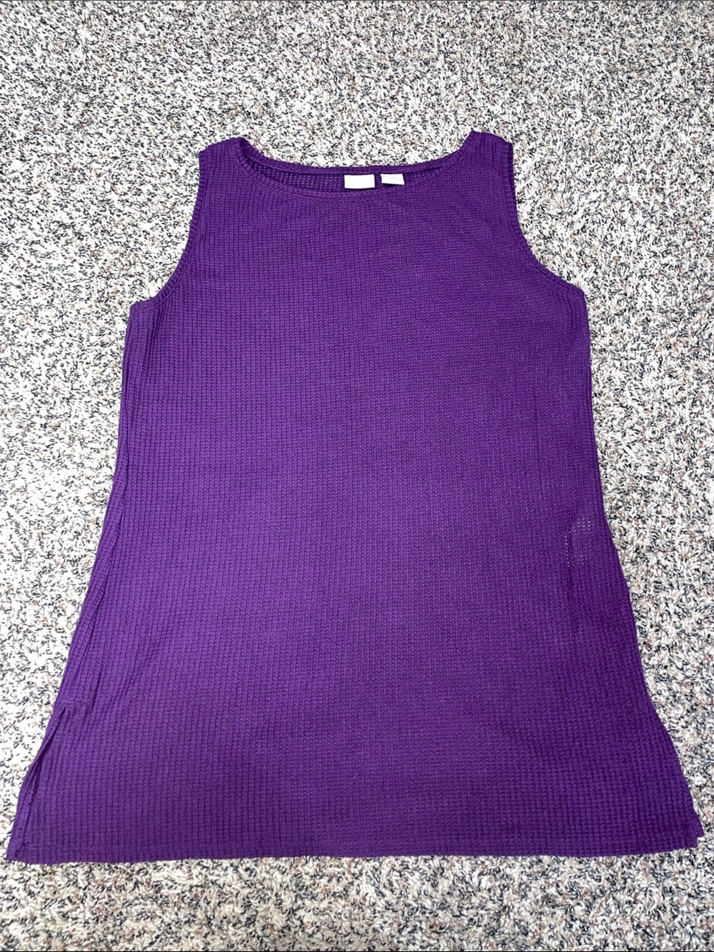 Chico's Deep Purple Tunic Crew Neck Tank Top Size 1 (8/10) | EUC - Picture 1 of 4